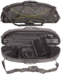 Gewa 307V Sports Style Half-Moon 4/4 Violin Case with Black Exterior and Black Interior
